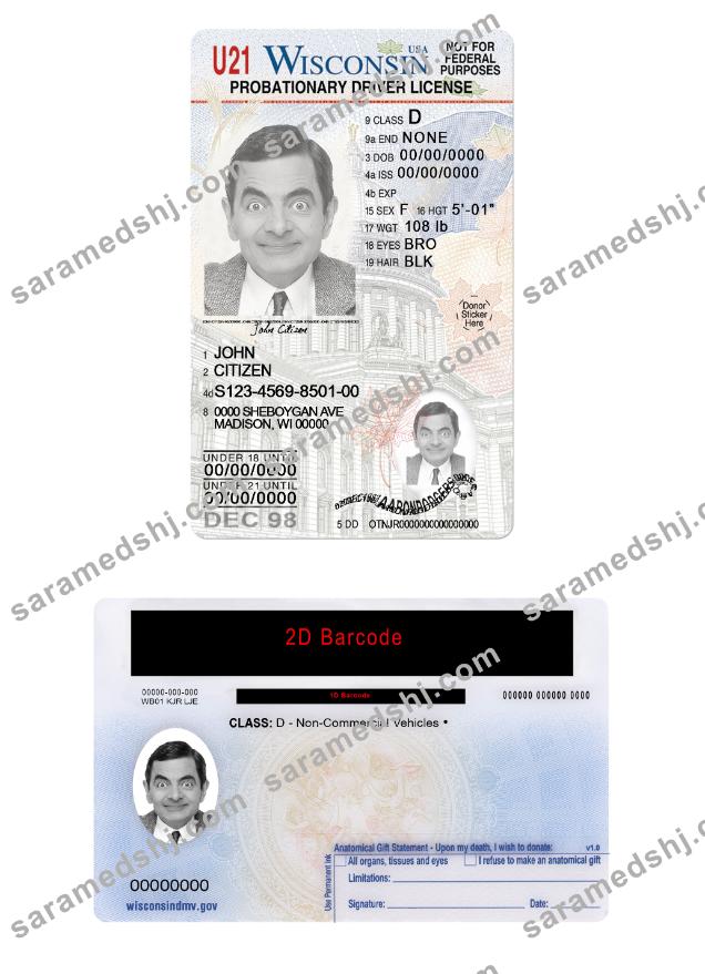 USA Wisconsin driving license under 21